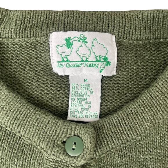 Quacker Factory Autumn Greetings Embroidered Fall Cardigan Sweater - Size Medium - Picture 4 of 9